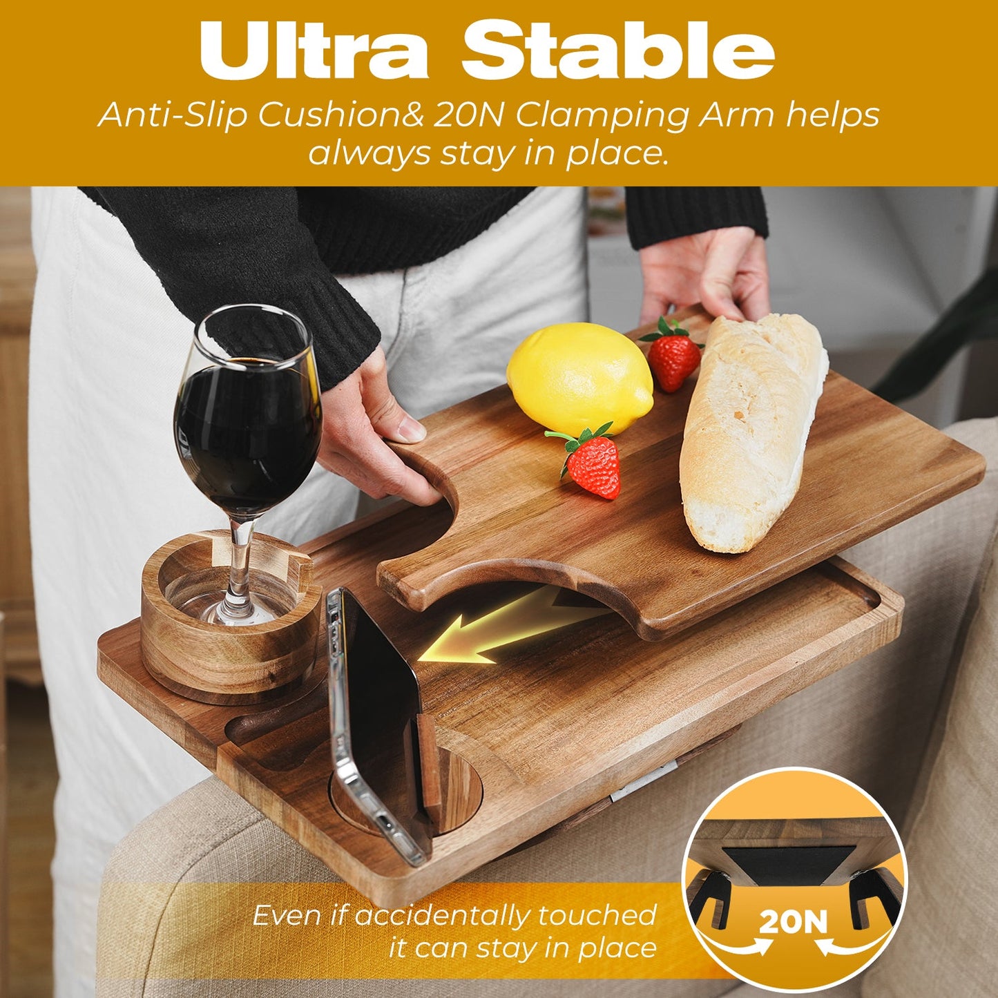 4-in-1 Couch Arm Table