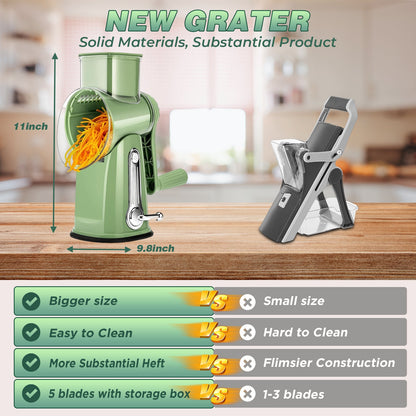 5 in 1 Rotary Cheese Grater Shredder