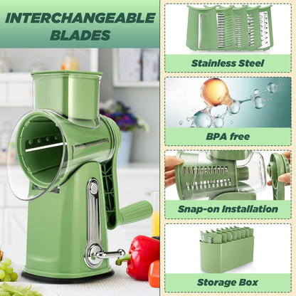 5 in 1 Rotary Cheese Grater Shredder