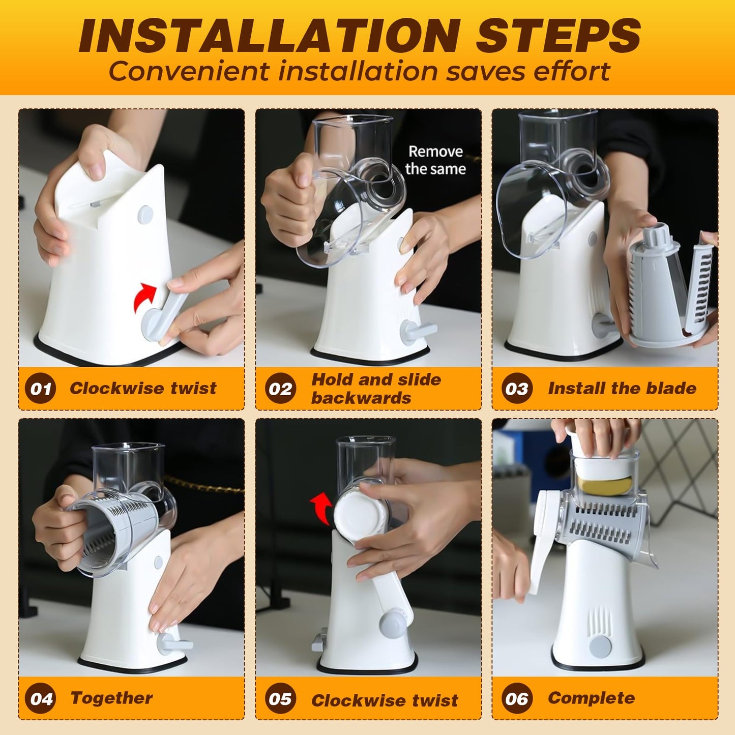 5 in 1 Rotary Cheese Grater Shredder